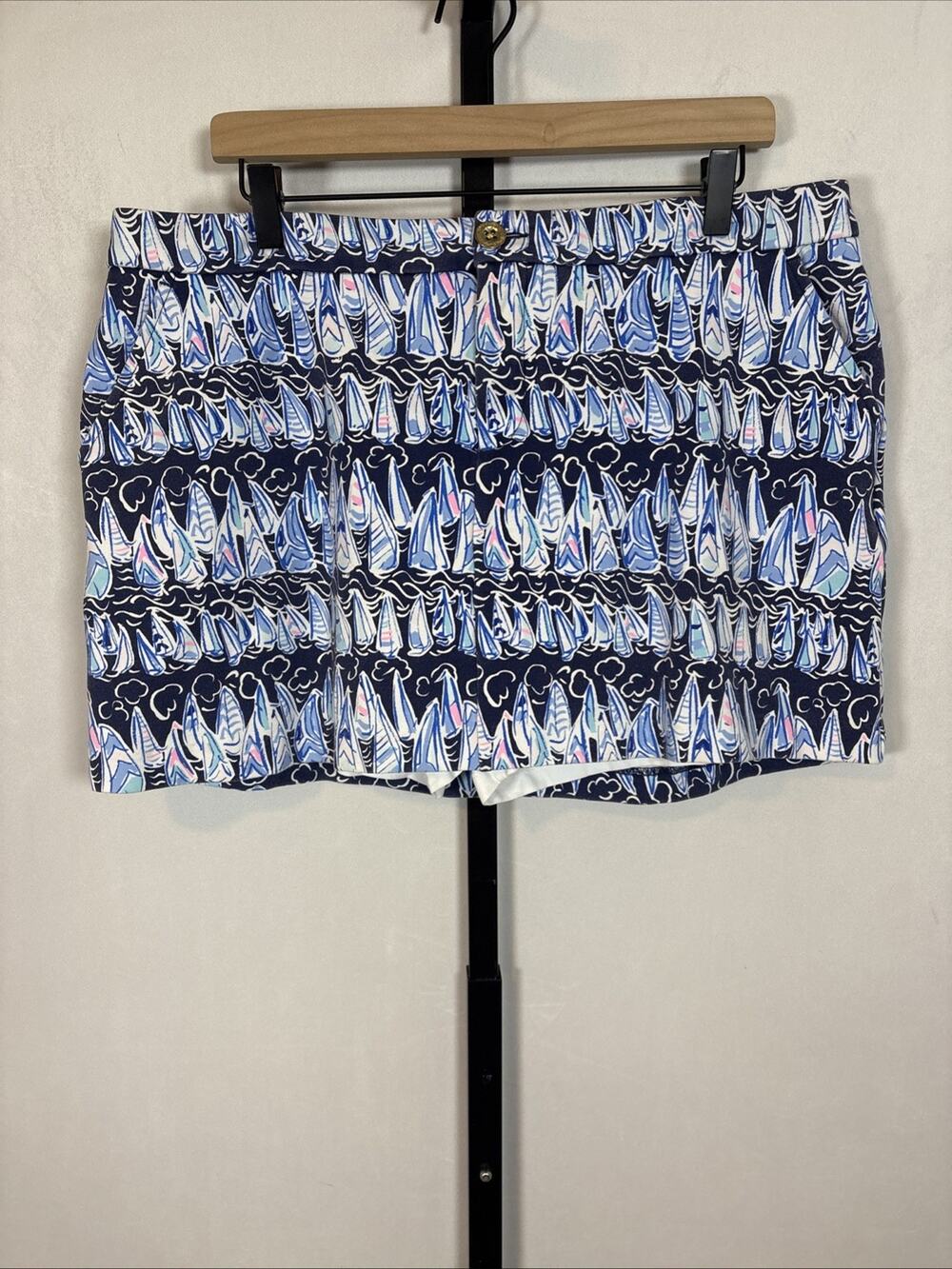 Lilly Pulitzer Colette Skort Womens 14 Blue Sailboats Coastal Preppy Activewear